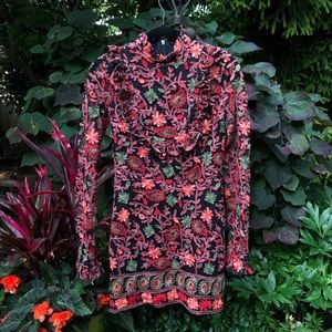 Vintage Handmade Floral Embroidered Dress